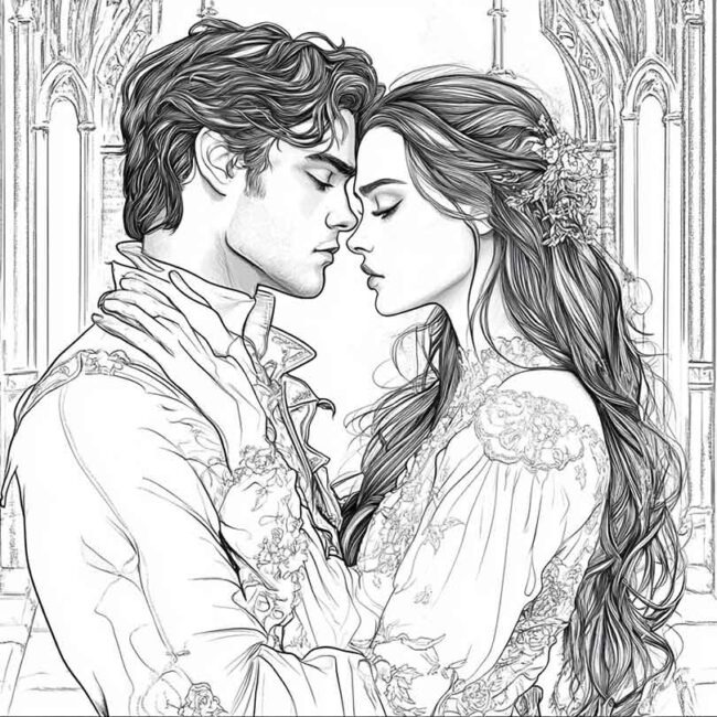 desenhos de casais goticos para imprimir e pintar 25