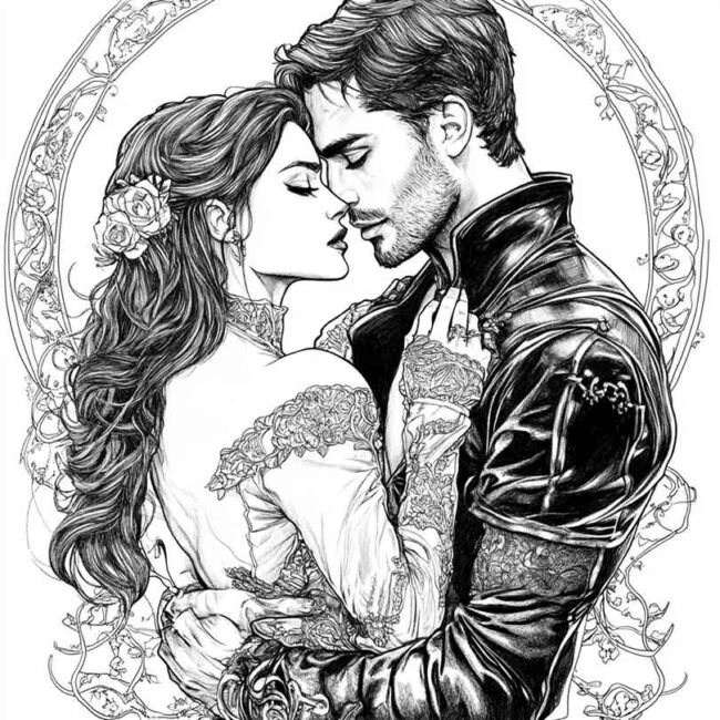 desenhos de casais goticos para imprimir e pintar 17