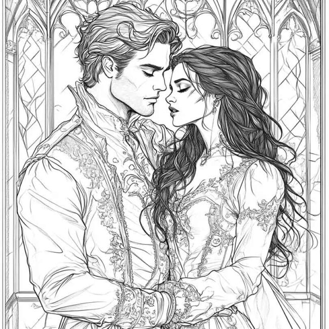 desenhos de casais goticos para imprimir e pintar 18
