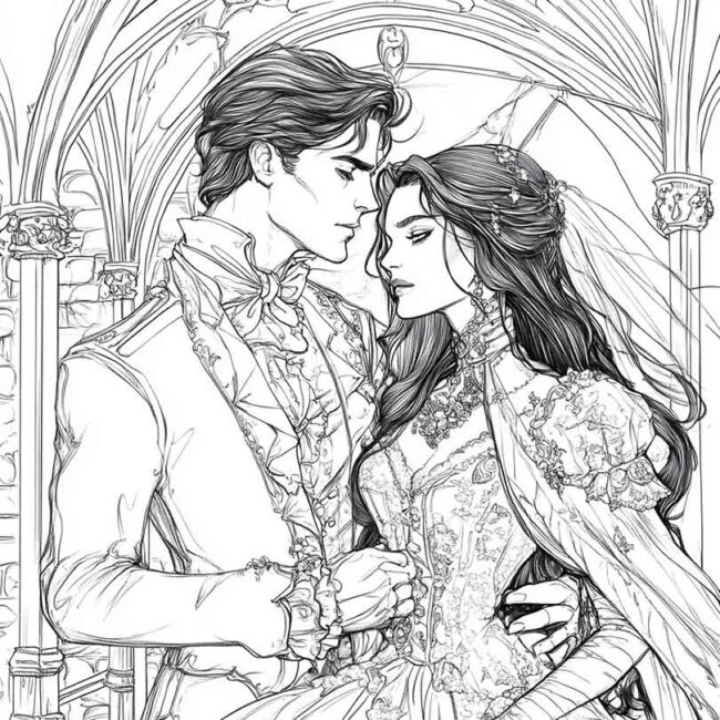 desenhos de casais goticos para imprimir e pintar 20