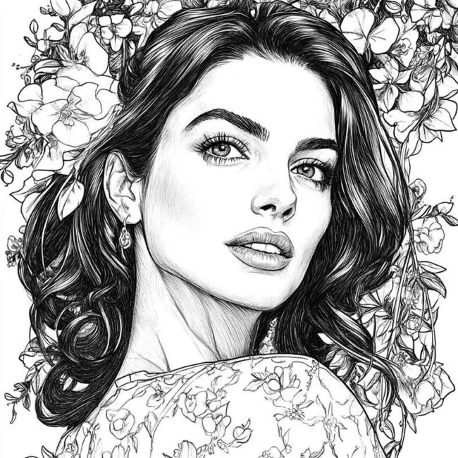 desenhos de Anne Hathaway para imprimir e colorir pintar 2 desenhos de Anne Hathaway para imprimir e colorir pintar 2