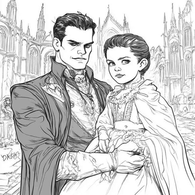 desenhos de familia dracula para imprimir e colorir png 9