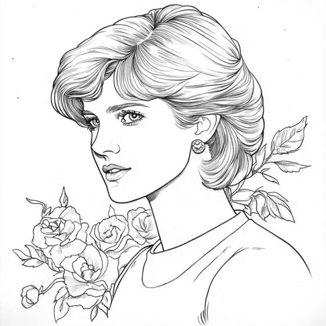princesa diana para imprimir e colorir png 8