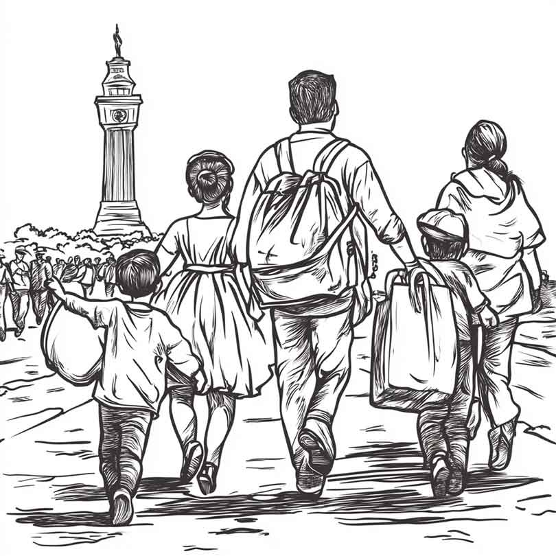Desenhos de Imigração para Imprimir e Colorir/Pintar