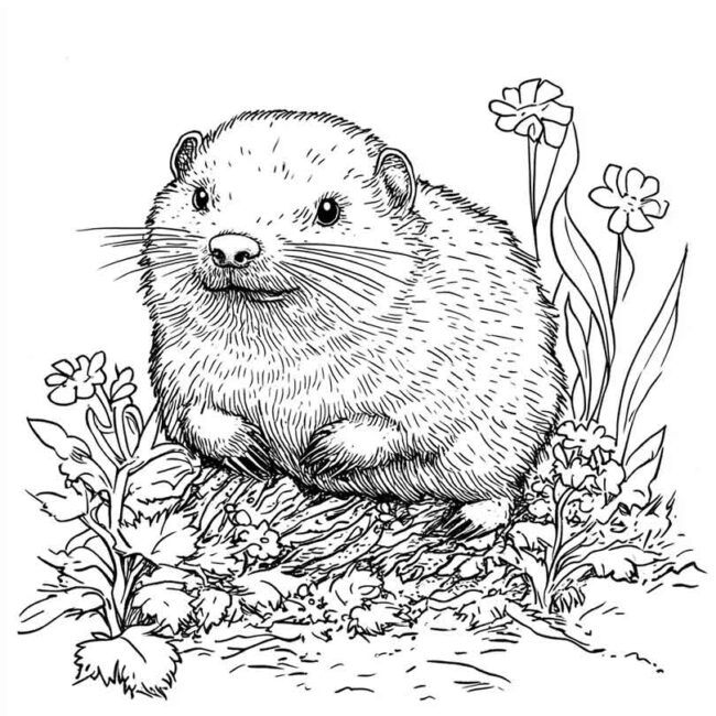 Desenhos de Toupeira para Imprimir e Colorir 25