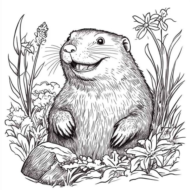 Desenhos de Toupeira para Imprimir e Colorir 3