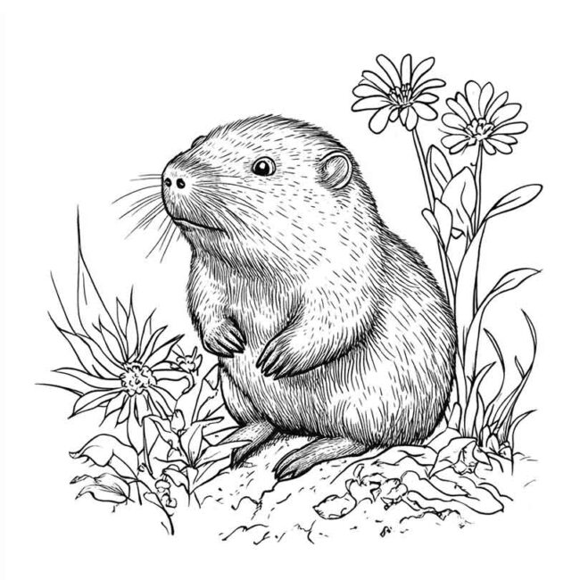 Desenhos de Toupeira para Imprimir e Colorir 4