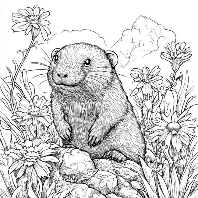 Desenhos de Toupeira para Imprimir e Colorir 1