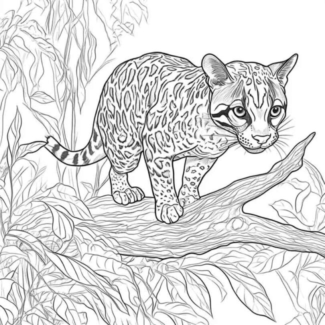Desenhos da Jaguatirica para Imprimir e Colorir 8 Desenhos da Jaguatirica para Imprimir e Colorir 8