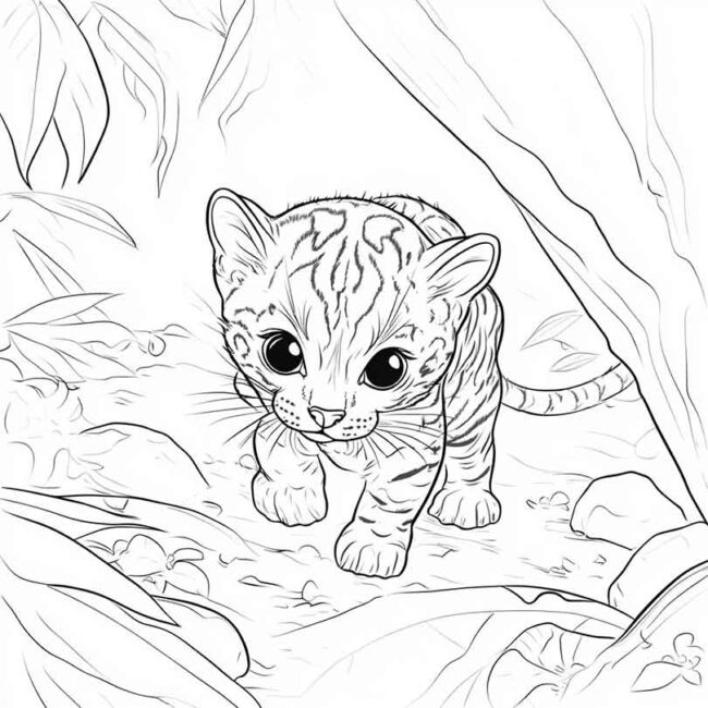 Desenhos da Jaguatirica para Imprimir e Colorir 50 Desenhos da Jaguatirica para Imprimir e Colorir 50