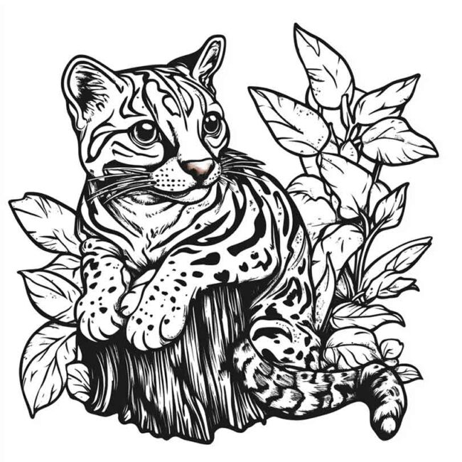 Desenhos da Jaguatirica para Imprimir e Colorir 46 Desenhos da Jaguatirica para Imprimir e Colorir 46