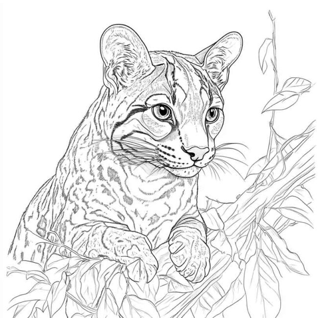 Desenhos da Jaguatirica para Imprimir e Colorir 34 Desenhos da Jaguatirica para Imprimir e Colorir 34