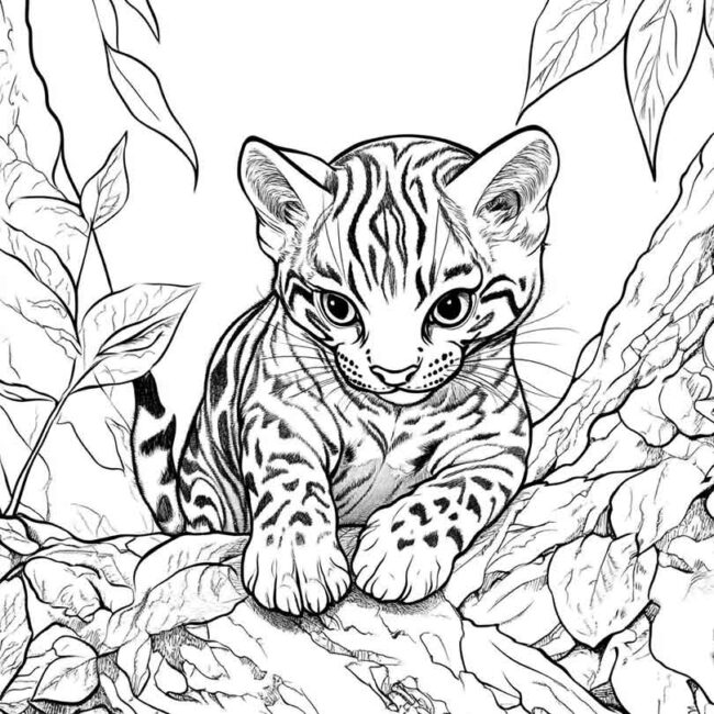 Desenhos da Jaguatirica para Imprimir e Colorir 23 Desenhos da Jaguatirica para Imprimir e Colorir 23