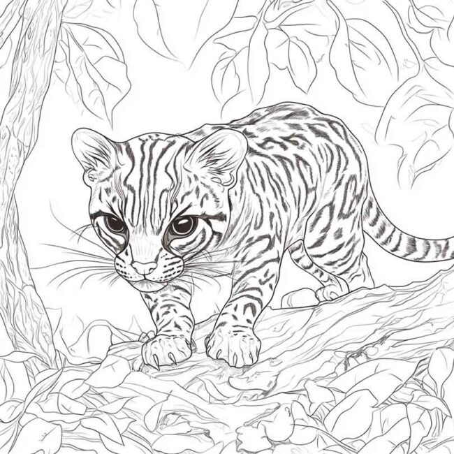 Desenhos da Jaguatirica para Imprimir e Colorir 19 Desenhos da Jaguatirica para Imprimir e Colorir 19