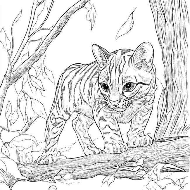 Desenhos da Jaguatirica para Imprimir e Colorir 13 Desenhos da Jaguatirica para Imprimir e Colorir 13