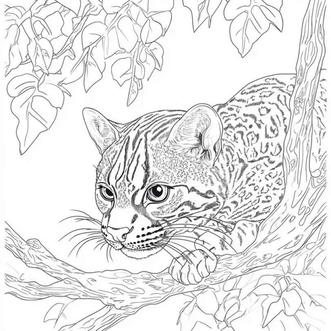 Desenhos da Jaguatirica para Imprimir e Colorir 27 Desenhos da Jaguatirica para Imprimir e Colorir 27