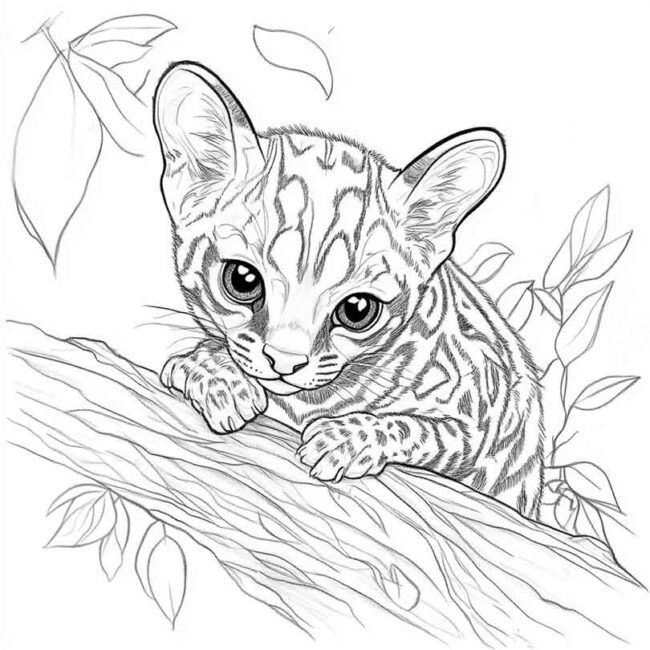 Desenhos da Jaguatirica para Imprimir e Colorir 28 Desenhos da Jaguatirica para Imprimir e Colorir 28
