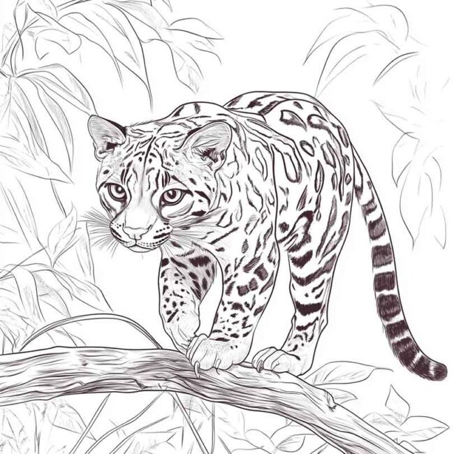 Desenhos da Jaguatirica para Imprimir e Colorir 22 Desenhos da Jaguatirica para Imprimir e Colorir 22