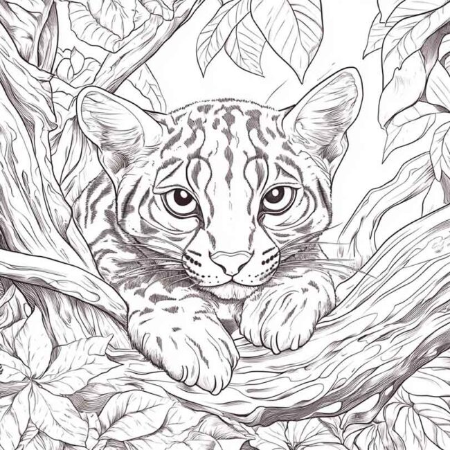 Desenhos da Jaguatirica para Imprimir e Colorir 3 Desenhos da Jaguatirica para Imprimir e Colorir 3