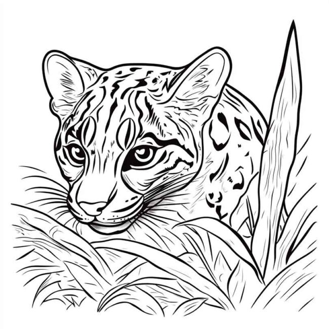 Desenhos da Jaguatirica para Imprimir e Colorir 1 Desenhos da Jaguatirica para Imprimir e Colorir 1