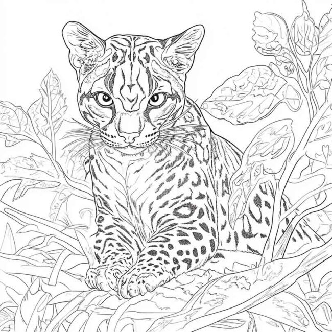 Desenhos da Jaguatirica para Imprimir e Colorir 12 Desenhos da Jaguatirica para Imprimir e Colorir 12