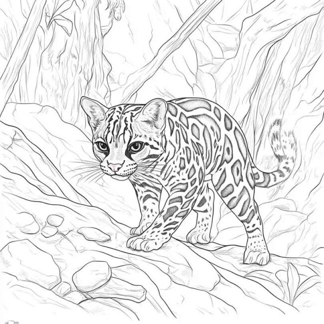 Desenhos da Jaguatirica para Imprimir e Colorir 15 Desenhos da Jaguatirica para Imprimir e Colorir 15