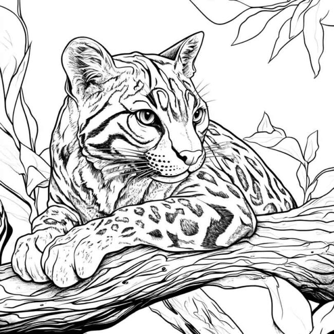 Desenhos da Jaguatirica para Imprimir e Colorir 24 Desenhos da Jaguatirica para Imprimir e Colorir 24