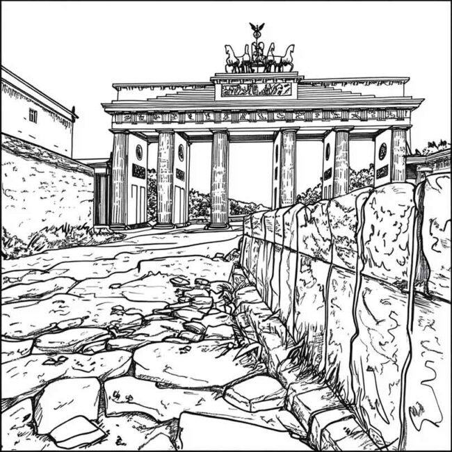 desenhos de muro de berlim para imprimir e colorir pintar 7