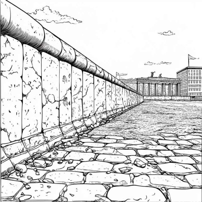 desenhos de muro de berlim para imprimir e colorir pintar 8