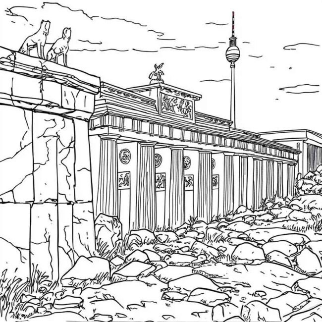 desenhos de muro de berlim para imprimir e colorir pintar 44