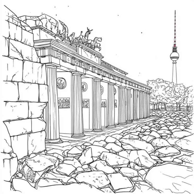 desenhos de muro de berlim para imprimir e colorir pintar 46
