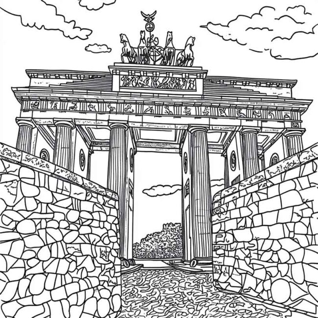 desenhos de muro de berlim para imprimir e colorir pintar 4