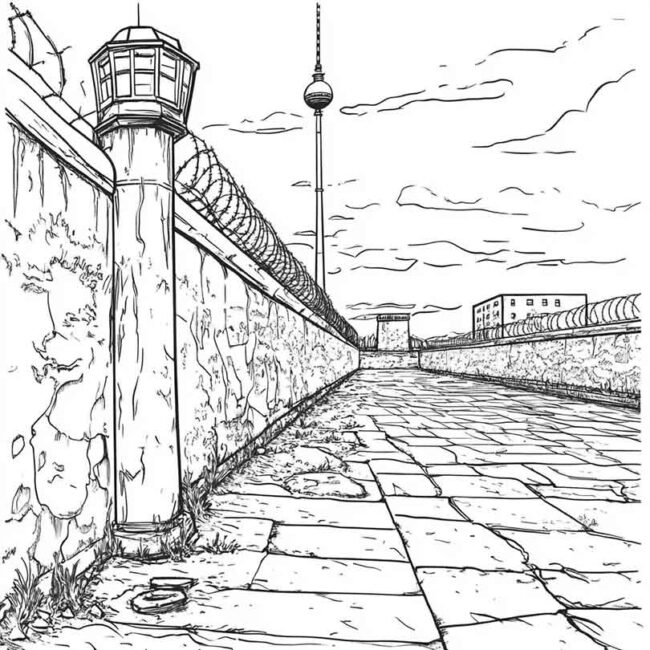 desenhos de muro de berlim para imprimir e colorir pintar 47