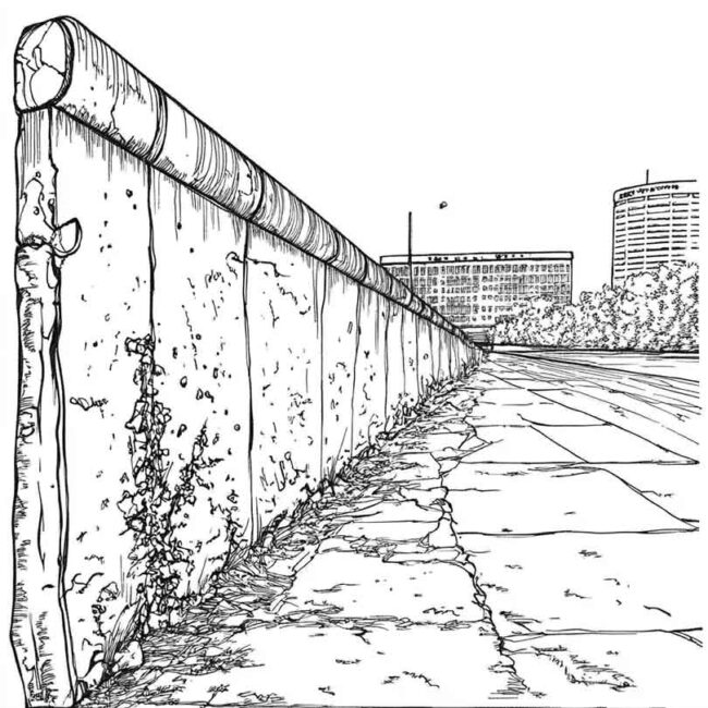 desenhos de muro de berlim para imprimir e colorir pintar 25