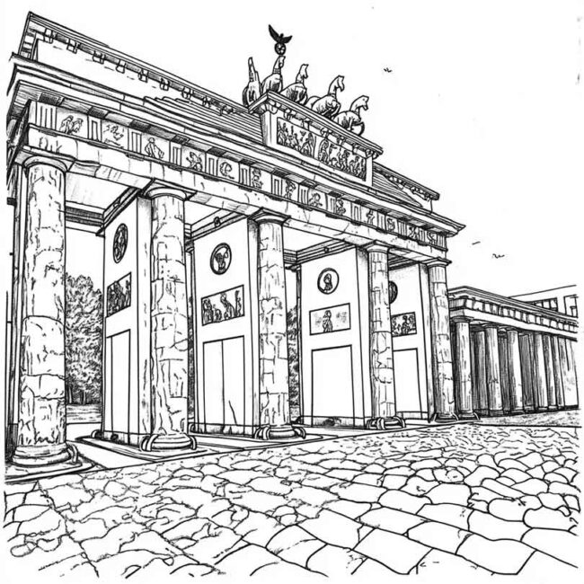 desenhos de muro de berlim para imprimir e colorir pintar 3