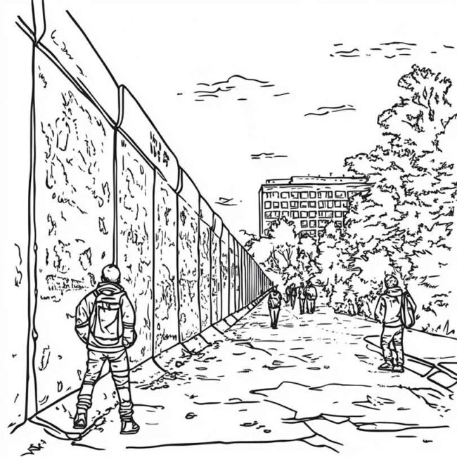 desenhos de muro de berlim para imprimir e colorir pintar 32