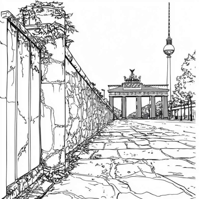 desenhos de muro de berlim para imprimir e colorir pintar 15