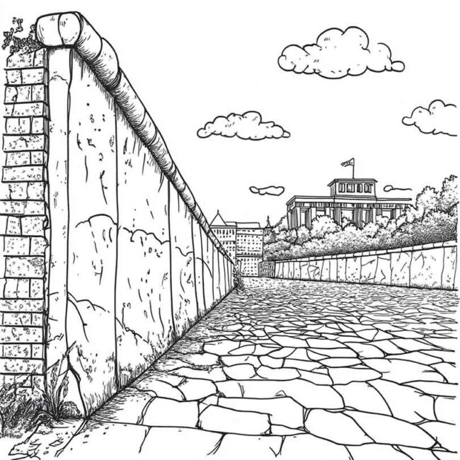 desenhos de muro de berlim para imprimir e colorir pintar 18