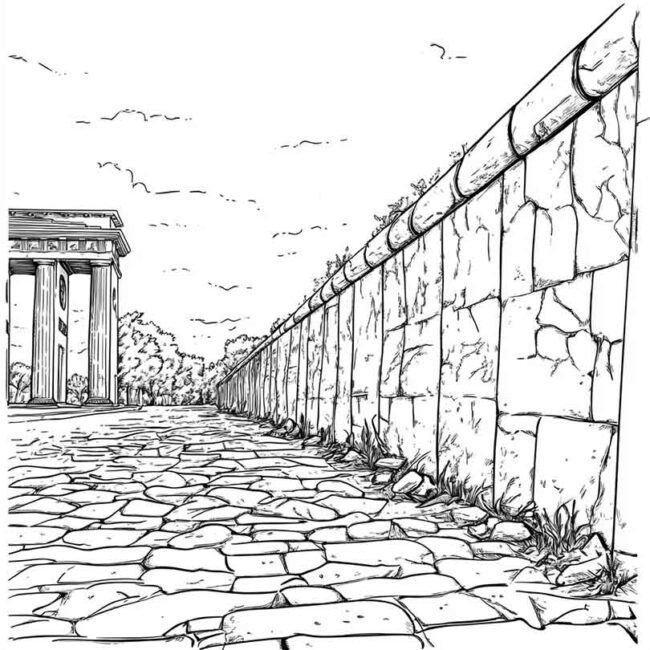 desenhos de muro de berlim para imprimir e colorir pintar 29
