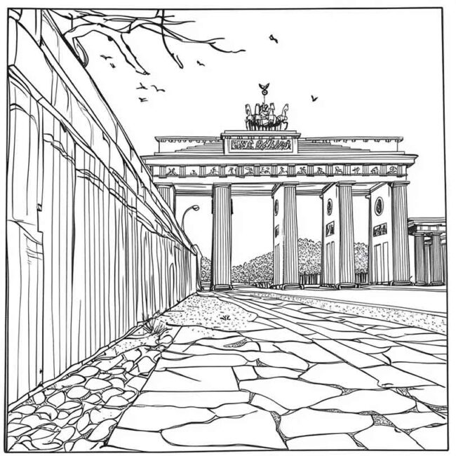 desenhos de muro de berlim para imprimir e colorir pintar 16