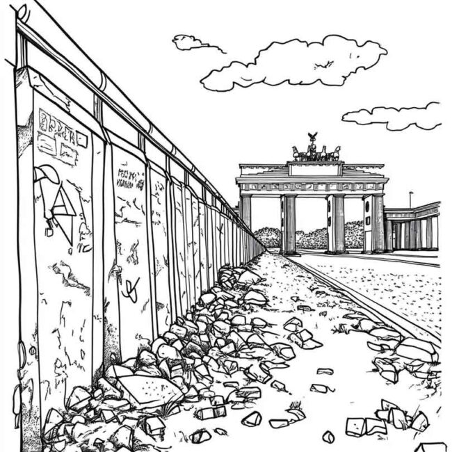 desenhos de muro de berlim para imprimir e colorir pintar 21