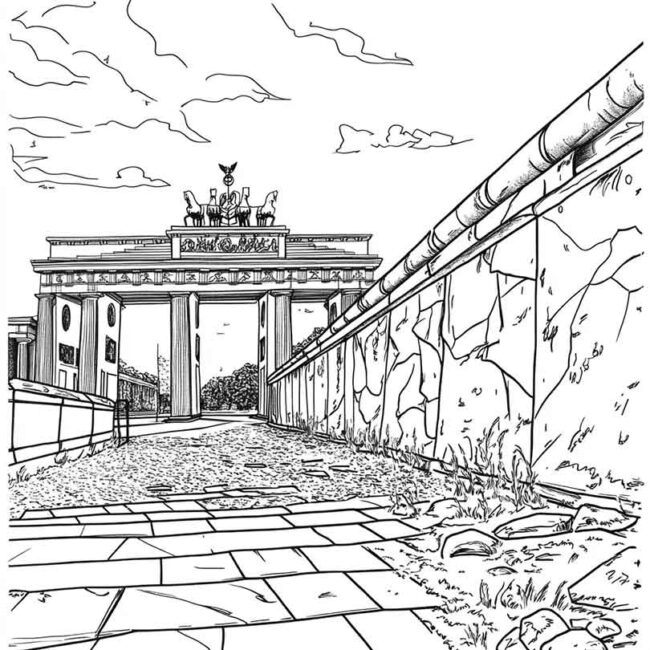 desenhos de muro de berlim para imprimir e colorir pintar 24
