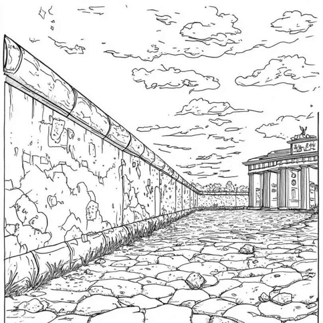 desenhos de muro de berlim para imprimir e colorir pintar 11