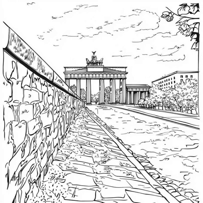 desenhos de muro de berlim para imprimir e colorir pintar 12