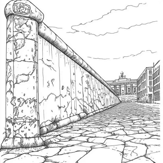 desenhos de muro de berlim para imprimir e colorir pintar 13