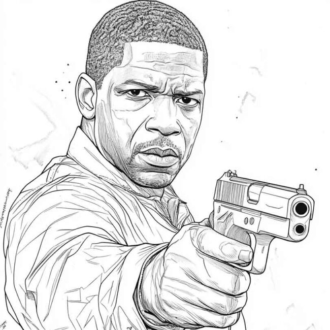 Desenhos da Denzel Washington para Imprimir e Colorir 8