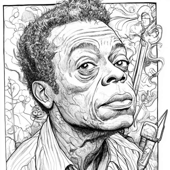Desenhos da James Baldwin para Imprimir e Colorir 8