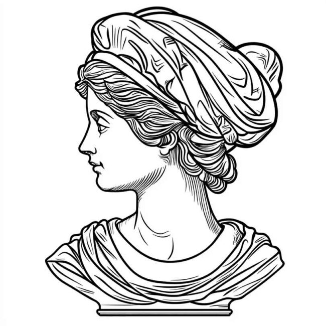 Desenhos de Venus de Milo para Imprimir e Colorir 18