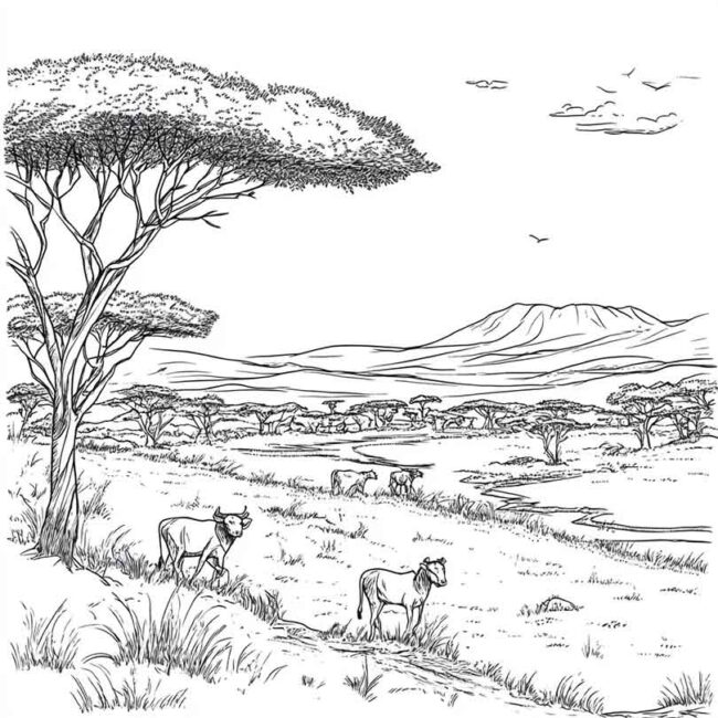 Desenhos do Quenia para Imprimir e Colorir 18