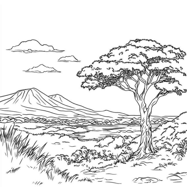 Desenhos do Quenia para Imprimir e Colorir 20